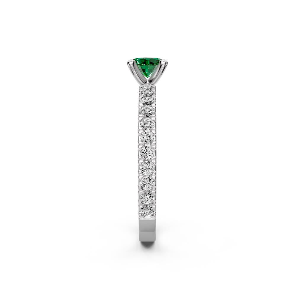 Diamond Ring with Tsavorites in White Gold R36421224