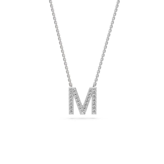 Diamond Letter M Pendant in White Gold R35151224