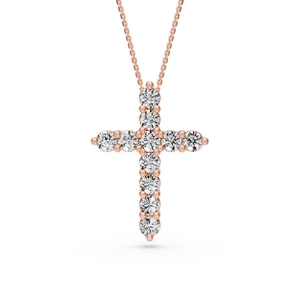 Diamond Cross Pendant in Rose Gold R34921224