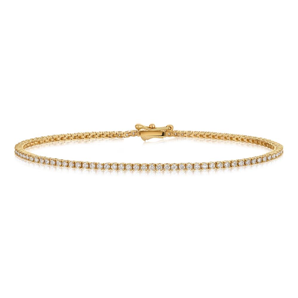 Bracciale tennis con diamanti in oro giallo LH0178