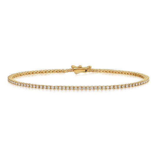 Bracciale tennis con diamanti in oro giallo LH24