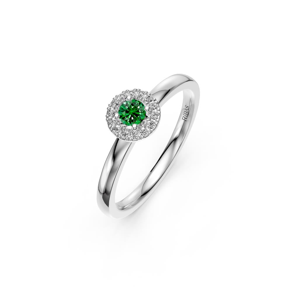 Diamond Ring with Tsavorites in White GoldR36071224