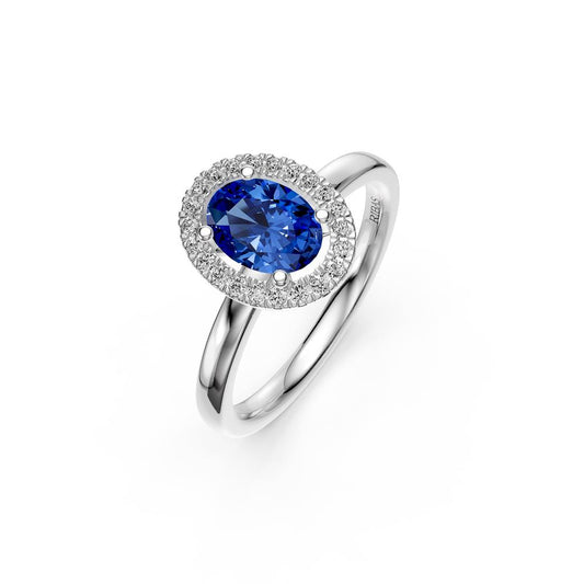 Diamond Ring with Tanzanite in White Gold R36901224