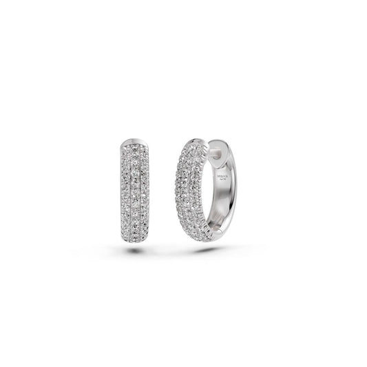 Diamond Hoop Earrings in White Gold JFA6008