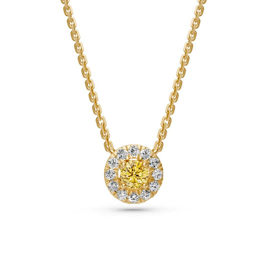 Yellow Gold Necklace with Yellow Sapphire R03110325