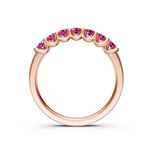 Pink Sapphire Band Ring in Rose Gold R02880325