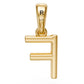 Yellow Gold Mini Pendant Necklace with Diamonds, letter F JFA199020