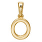 Yellow Gold Mini Pendant Necklace with Diamonds, letter O JFA199016