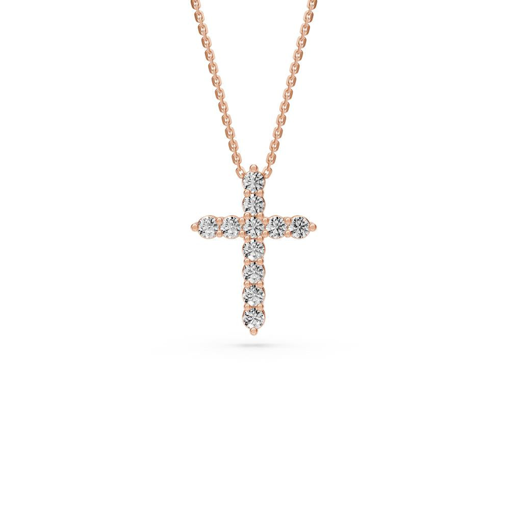 Diamond Cross Pendant in Rose Gold R34801224