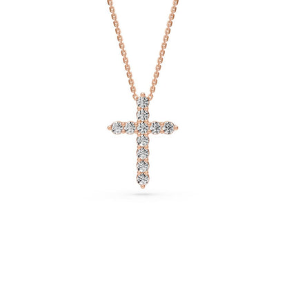 Diamond Cross Pendant in Rose Gold R34801224