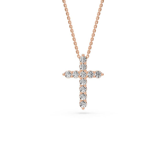 Diamond Cross Pendant in Rose Gold R34801224