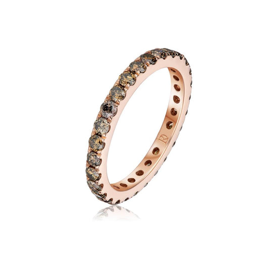 Cognac Diamond Band Ring in Pink Gold JFA199758