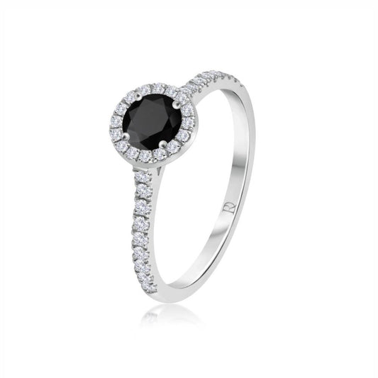 Black Diamond Ring in White Gold  NA1273