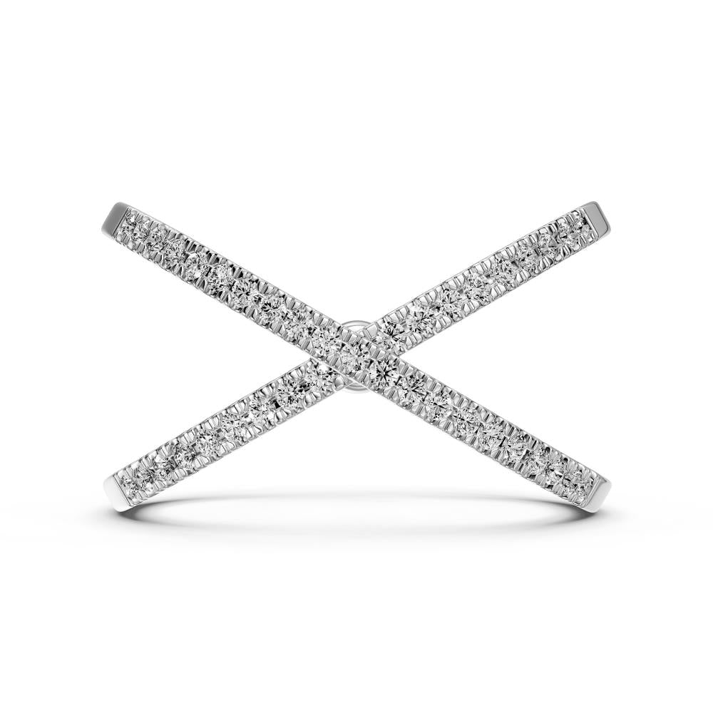 Diamond Ring "X" in White Gold JFA199200