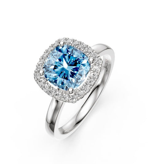 Diamond Ring with Aquamarine in White Gold R39630125