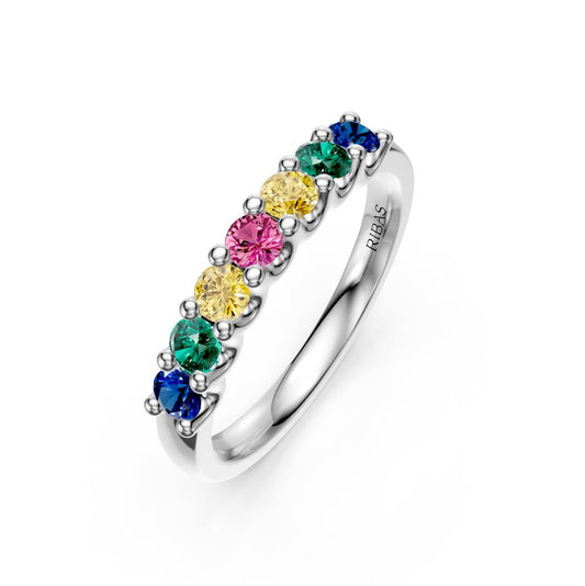 Sapphire Band Ring in White Gold R02700325