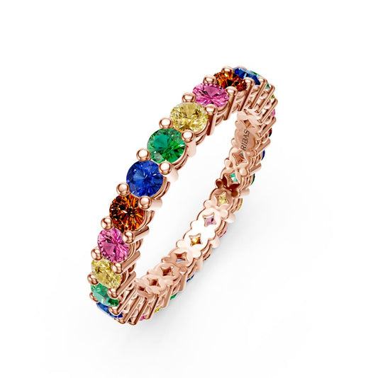 Sapphire Band Ring in Rose Gold R02900325
