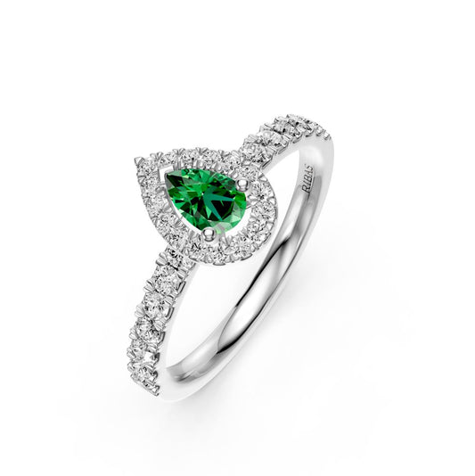 Diamond Ring with Tsavorites in White Gold R39041224
