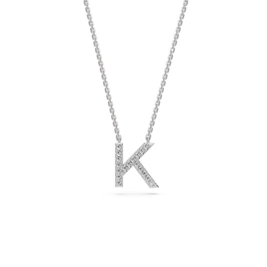 Diamond Letter K Pendant in White Gold R35121224