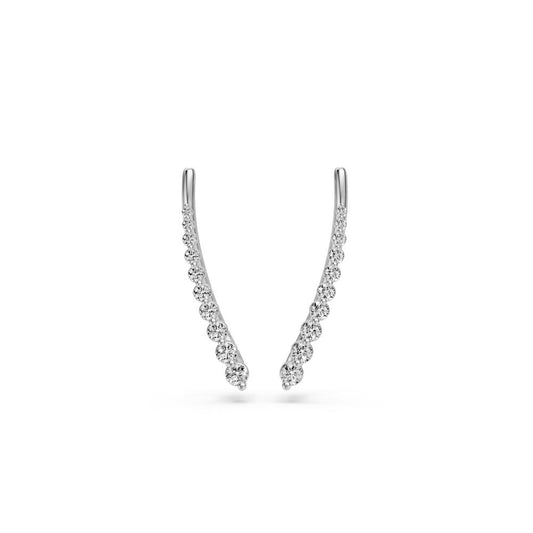 Arc Diamond Earrings in White Gold JFA202510