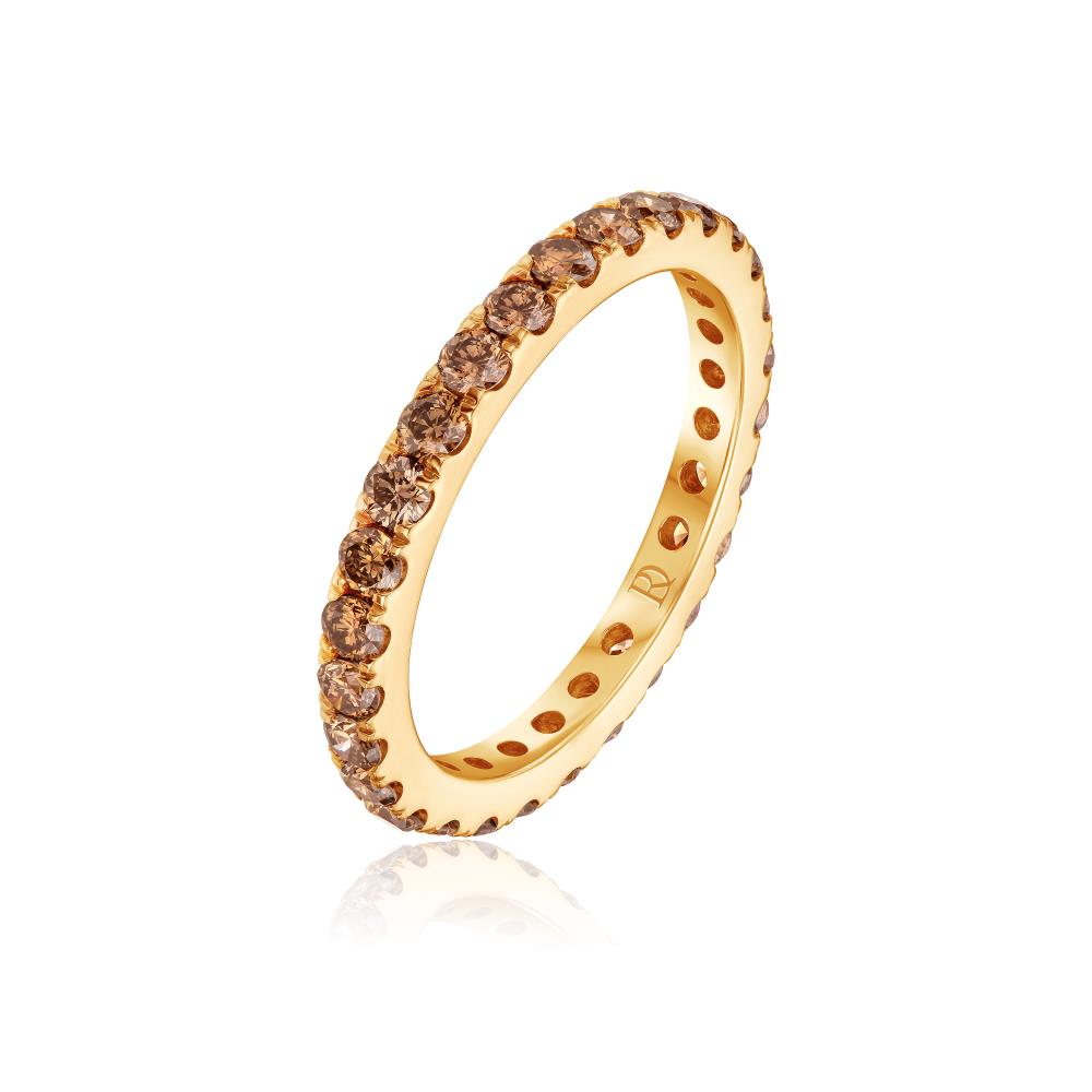 Cognac Diamond Band Ring in Yellow Gold JFA199858