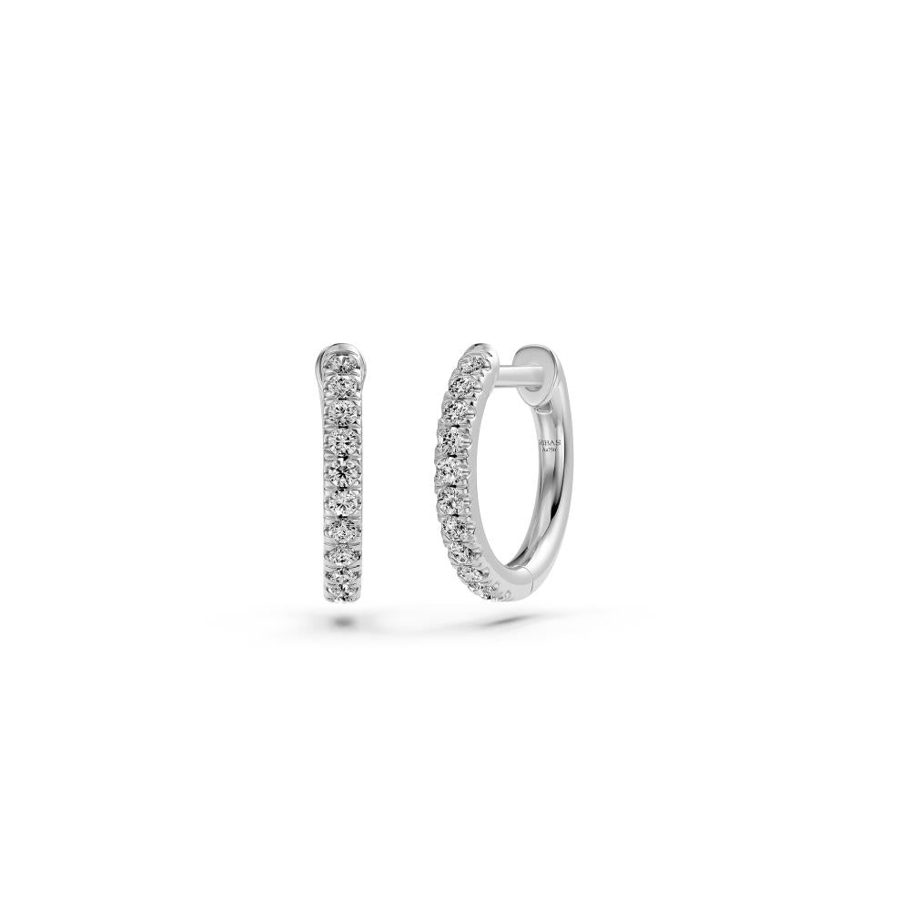 Diamond Hoop Earrings in White Gold JFA201070