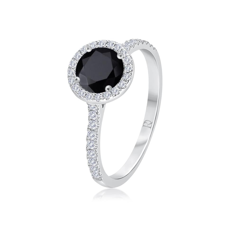 Black Diamond Ring in White Gold  NA1259