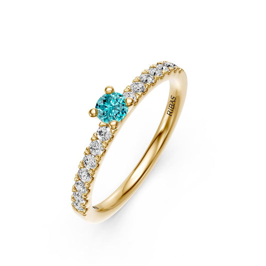 Diamond Ring with Tourmaline in Yellow Gold R03670325