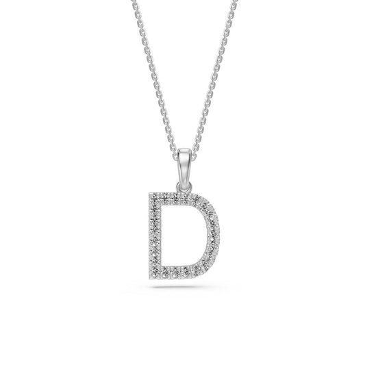 Diamond Letter D letter in White Gold JFA10093