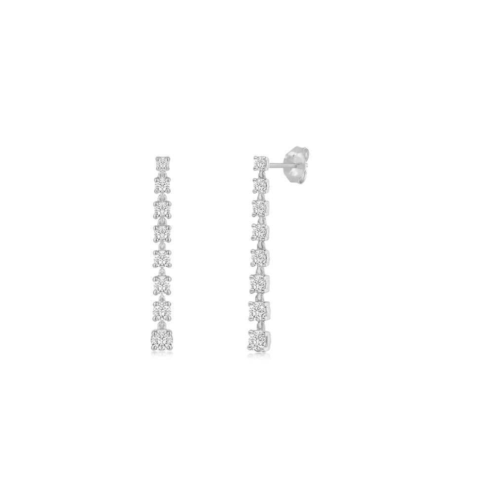 Diamond Drop Earrings in White Gold JFA17249