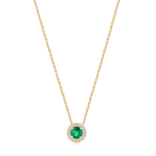 Emerald and Diamond Necklace in Yellow Gold NA1589