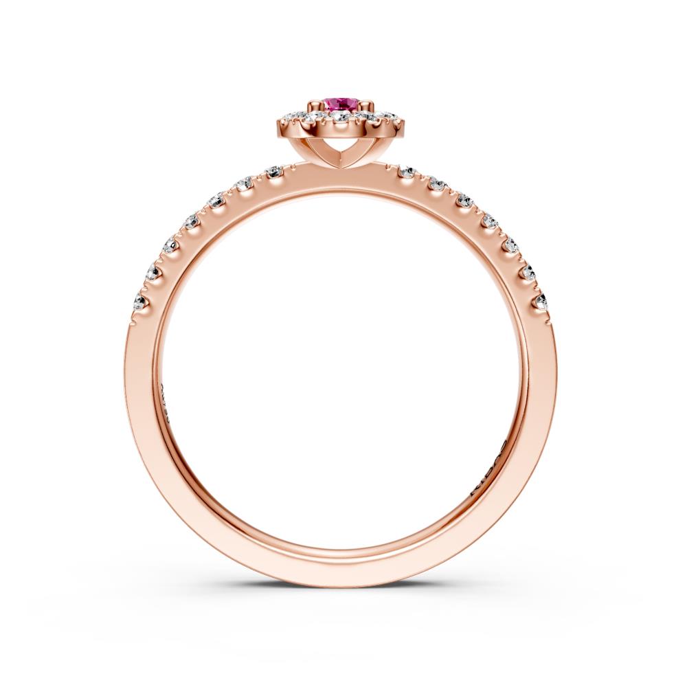 Diamond Ring with Pink Sapphire in Pink Gold R03560325