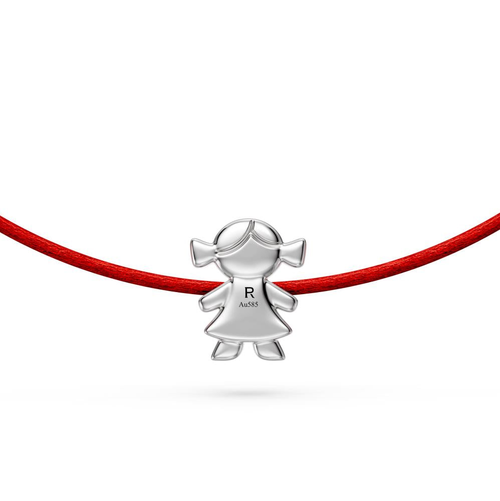 String Bracelet with Diamond in White Gold "Girl" R07340924