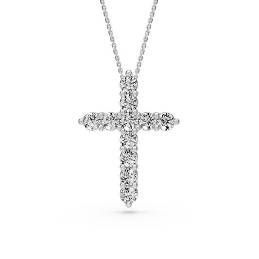 Diamond Cross Pendant in White Gold JFA203493