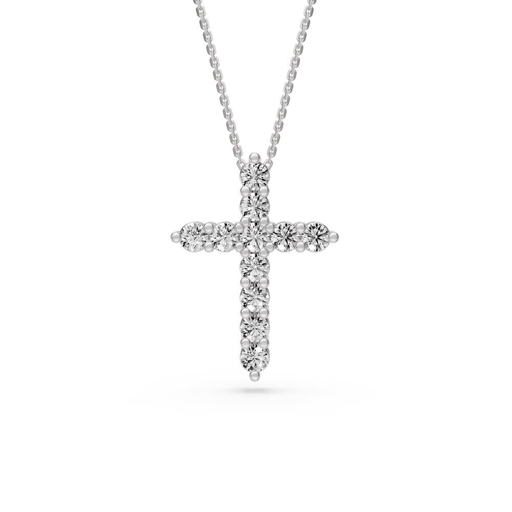 Diamond Cross Pendant in White Gold JFA203483