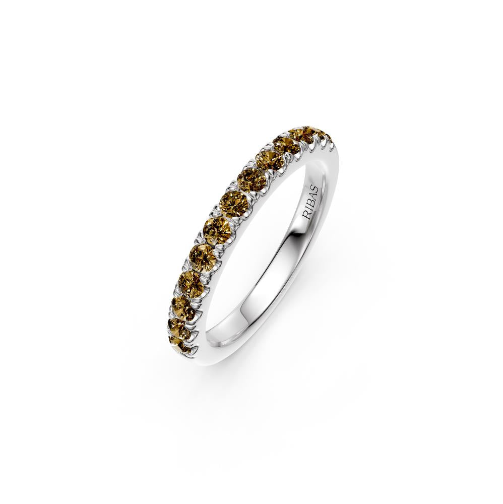 Cognac Diamond Band Ring in White Gold JFA16268