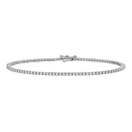 Bracciale tennis in oro bianco con diamanti LH0182