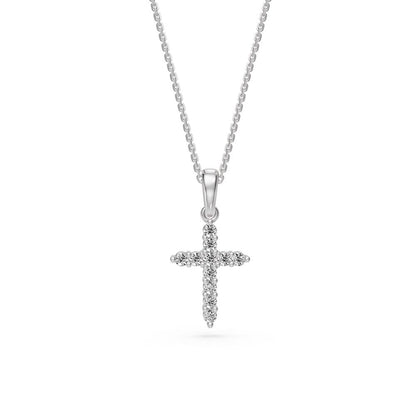 Diamond Cross Necklaces in White Gold R22041124