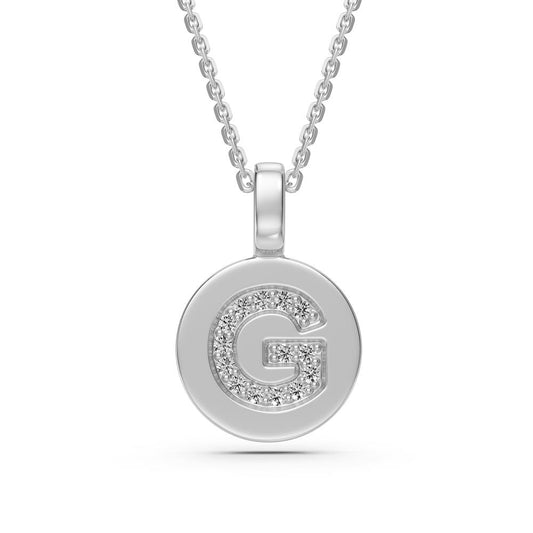 Diamond Letter B Pendant in White Gold JFA19819