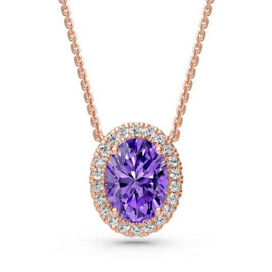 Rose Gold Necklace with Tanzanite Stone R36811224