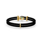 Leather Bracelet with Tsavorite and Diamonds AABR0231