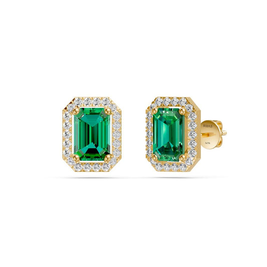 Yellow gold earrings with Tsavorite R36211224