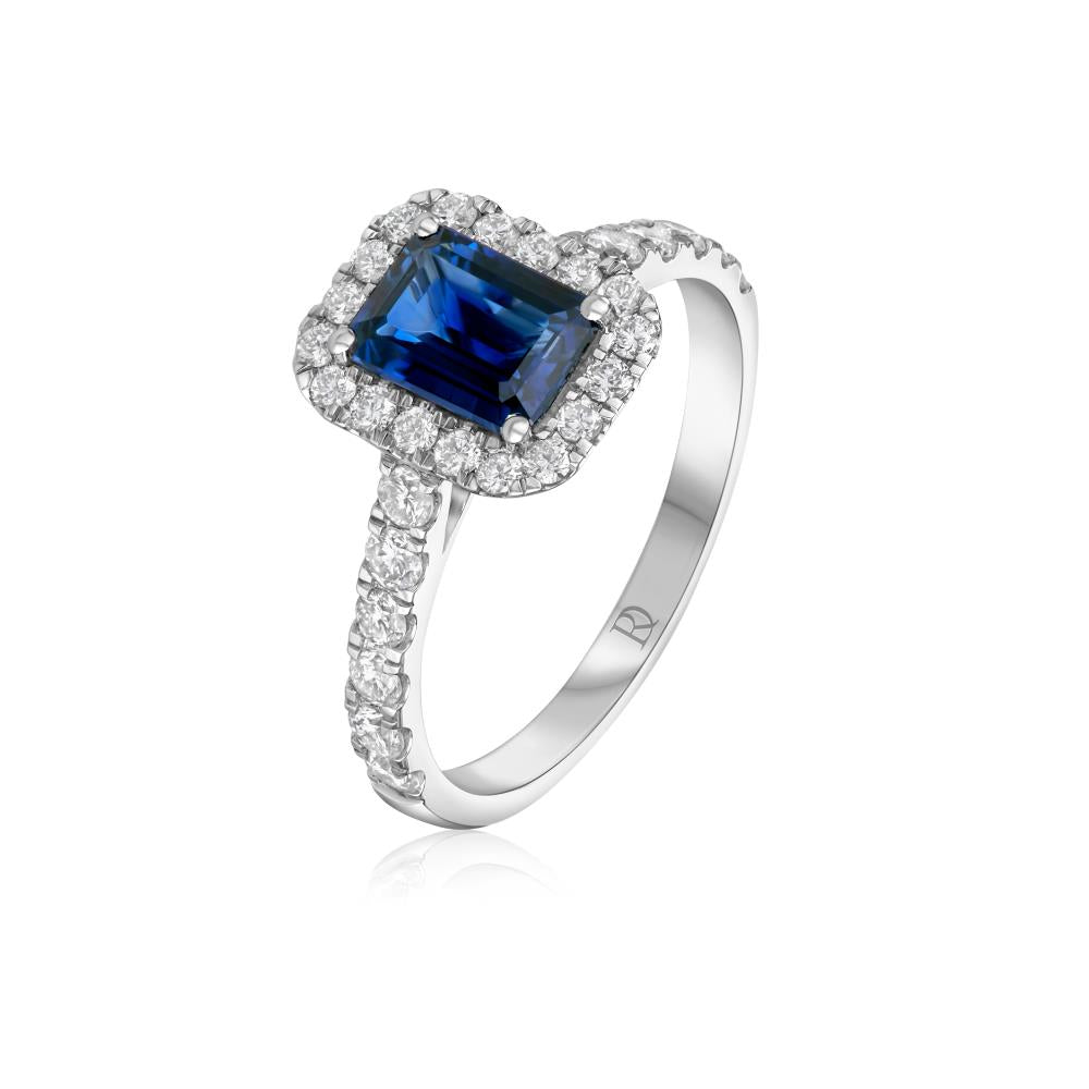 Sapphire and Diamond Ring in White Gold JFA16552