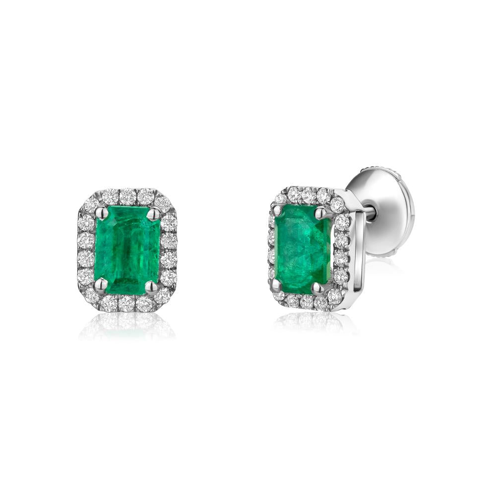 Emerald and Diamond Earrings in White Gold na0519