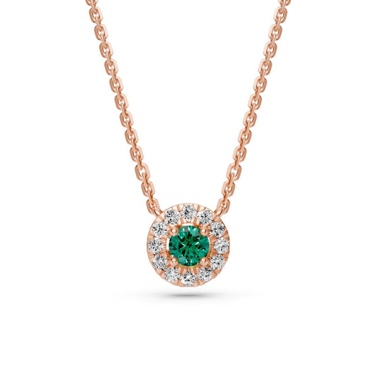 Rose Gold Necklace with Green Sapphire R02250325