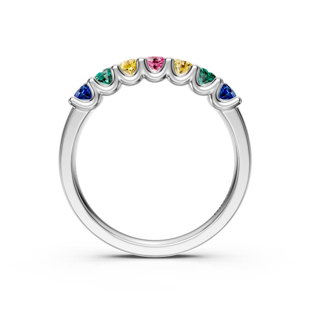 Sapphire Band Ring in White Gold R02700325