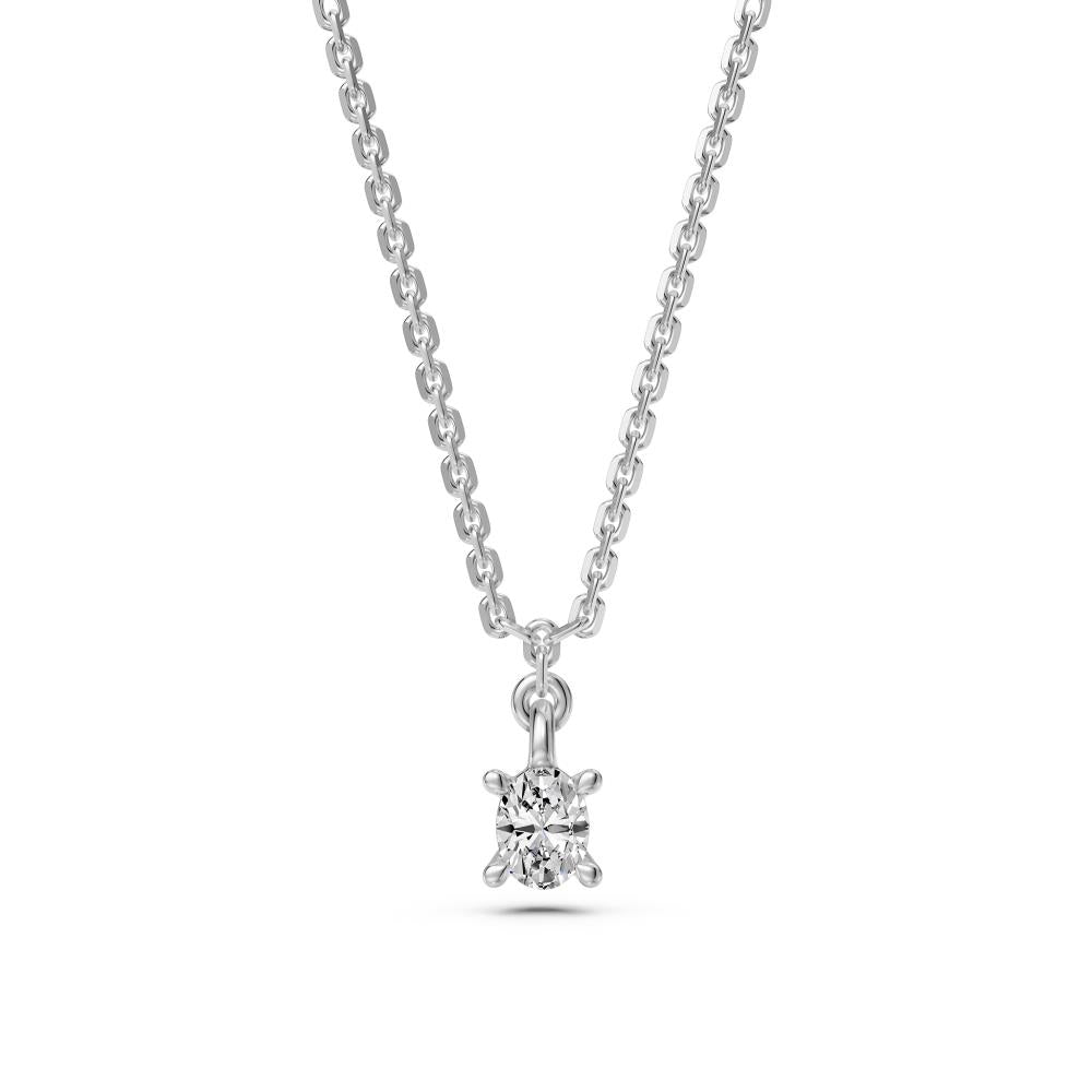 Diamond Necklace with chain in White Gold JFA199880