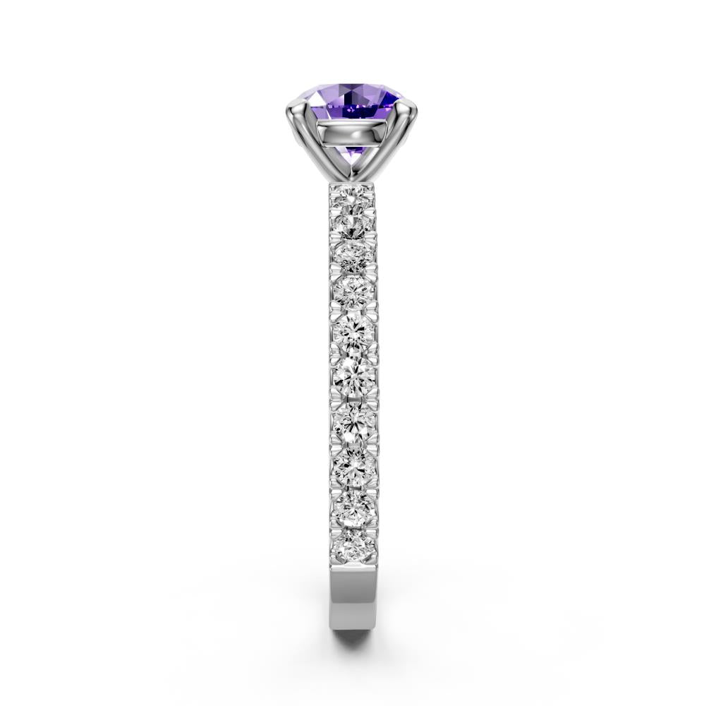 Diamond Ring with Tanzanite in White Gold R37301224