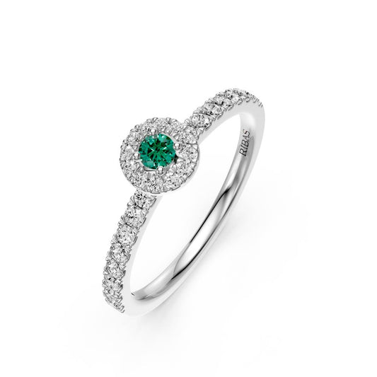 Diamond Ring with Sapphire in White Gold R02530325