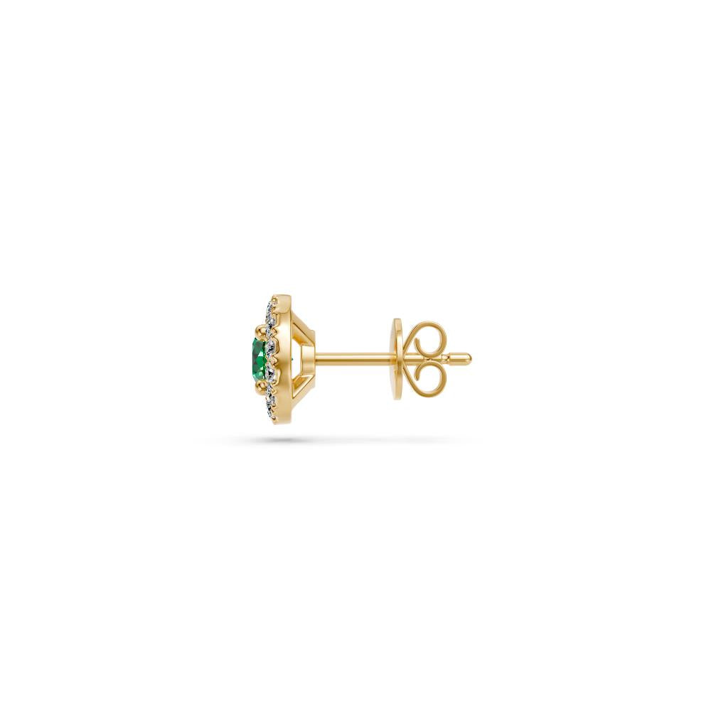 Diamond Earrings in Yellow Gold with Tsavorites R35971224